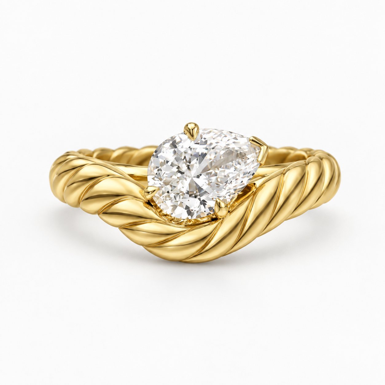 Twist pear ring